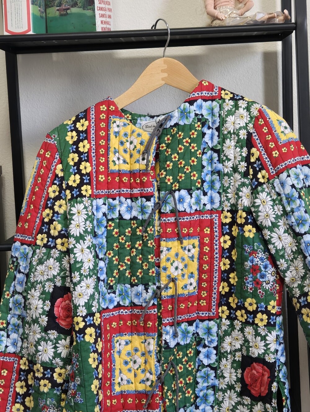 Vintage Bird in the Hand California Quilted Floral Patchwork Jacket